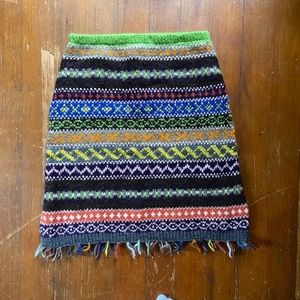 Free People Boho Handknit Wool Skirt